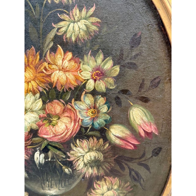 Still Life with Bouquet of Flowers, 1800s, Oil Painting on Canvas, Framed For Sale - Image 9 of 13