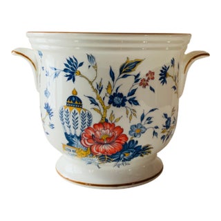 Staffordshire English Bone China Cachepot — Penang Pattern Chinoiserie For Sale