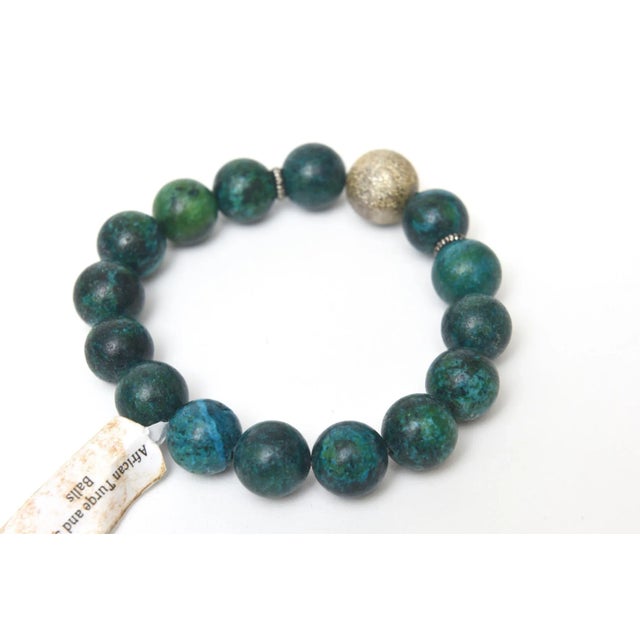 Set of 3 Custom Made Jeweler Turquoise Beaded and Silver Ball Bracelets For Sale In Miami - Image 6 of 10