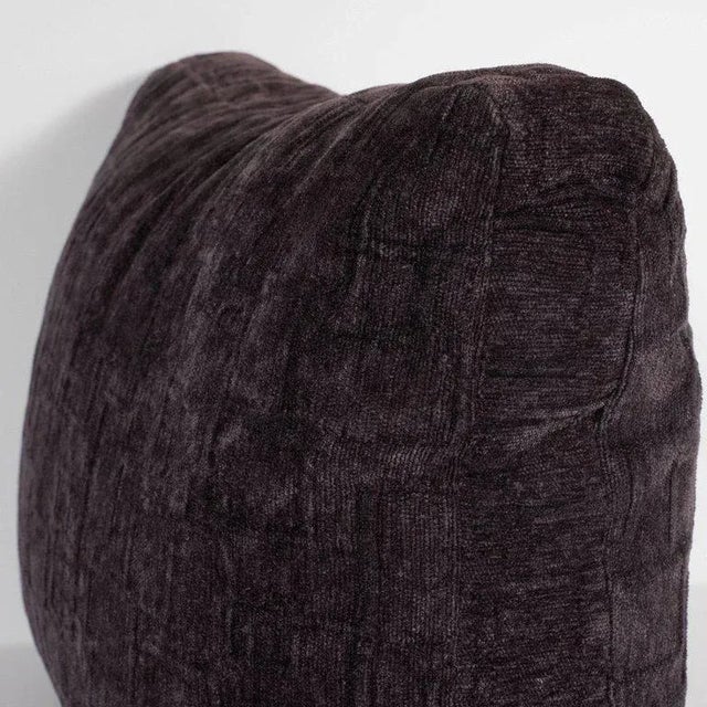 Contemporary Custom Handmade Gaufraged Velvet Rectangular Pillow in a Smoked Amethyst Hue For Sale - Image 3 of 6