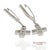 18k 750 Solid White Gold Natural Diamond Drop Hanging Cross Shape Earrings, A Pair For Sale - Image 4 of 10