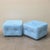 Contemporary Set of Blue Plush Ottomans, 1970s For Sale - Image 3 of 5