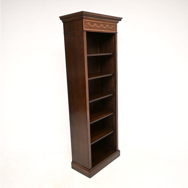 Antique Sheraton Style Open Bookcase, 1950s For Sale - Image 3 of 8