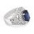 Vintage 4.43 Carat Sapphire Diamond 18k White Gold Cocktail Ring, Size 6 For Sale - Image 4 of 7