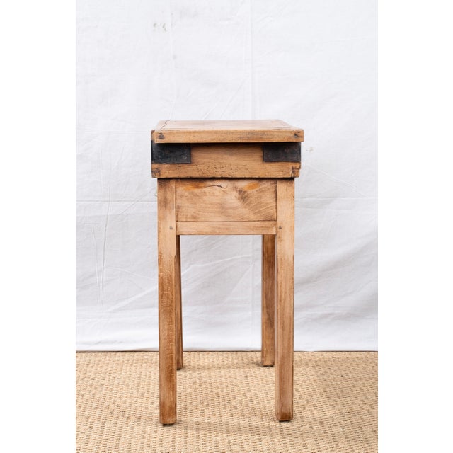 Early 20th Century Small Antique French Butcher's Block Table For Sale - Image 5 of 12