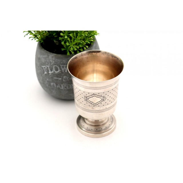 Guilloche Silver Chalice with Reliefs, in Good conditions.