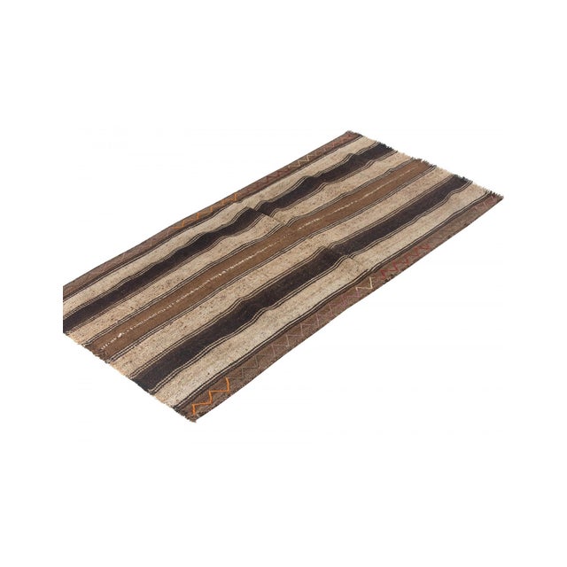 Mid-Century Modern Natural Brown Vintage Kilim Rug - 3`0" X 6`9" For Sale - Image 3 of 6