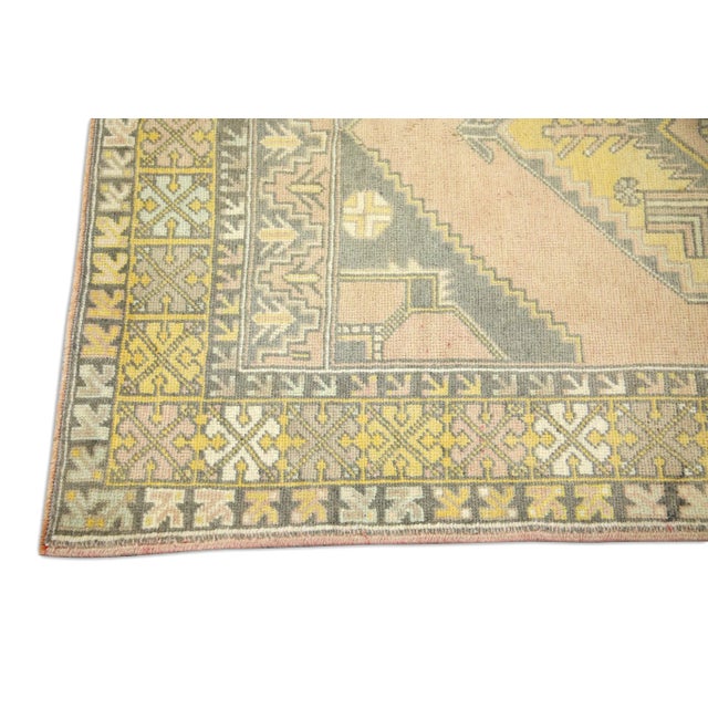 Tribal 1960s Pink Vintage Turkish Rug 3'10" X 5'8" For Sale - Image 3 of 6