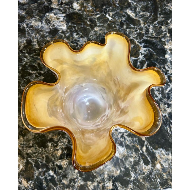 Late 20th Century Late 20th Century Josefina Handmade “Handkerchief” Style Marbled Vase Krosno, Poland For Sale - Image 5 of 6