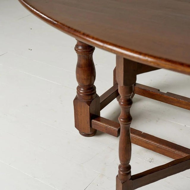 1960s 1960s Belgian Oak Gate-Leg Table For Sale - Image 5 of 9