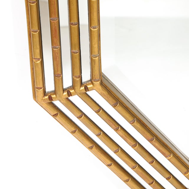 Gold Mid-Century Modernist Octagonal & Tiered Segmented Giltwood Mirror For Sale - Image 8 of 12
