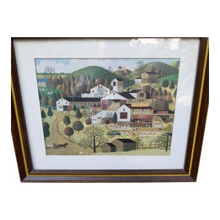 1970s Charles Wysocki Framed Print Titled "Apples, Pears and Plums" For Sale