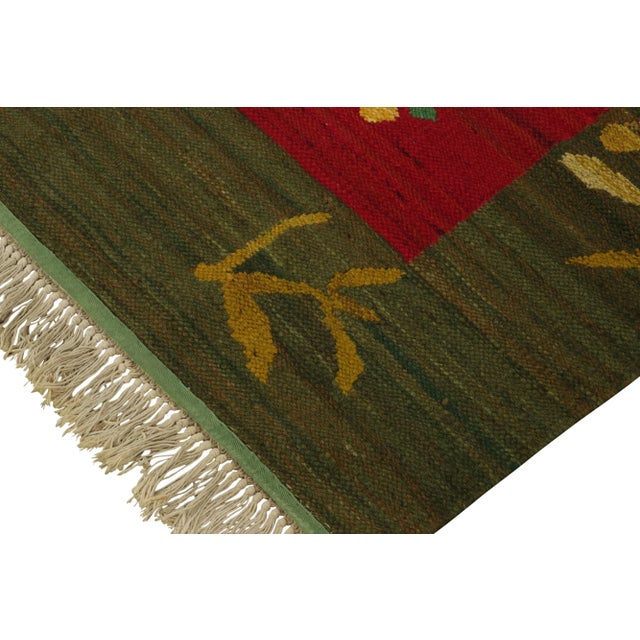 Traditional Title: Vintage Swedish Square Rug, Scandinavian Flatweave With Birds - Rug & Kilim For Sale - Image 3 of 6
