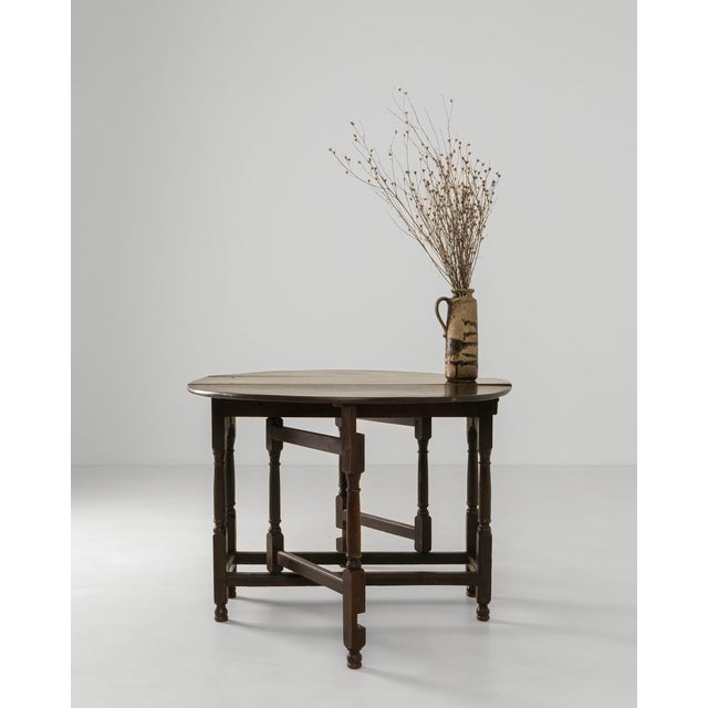 1880s French Ellipse Wooden Gateleg Table In Original Patina For Sale - Image 4 of 18