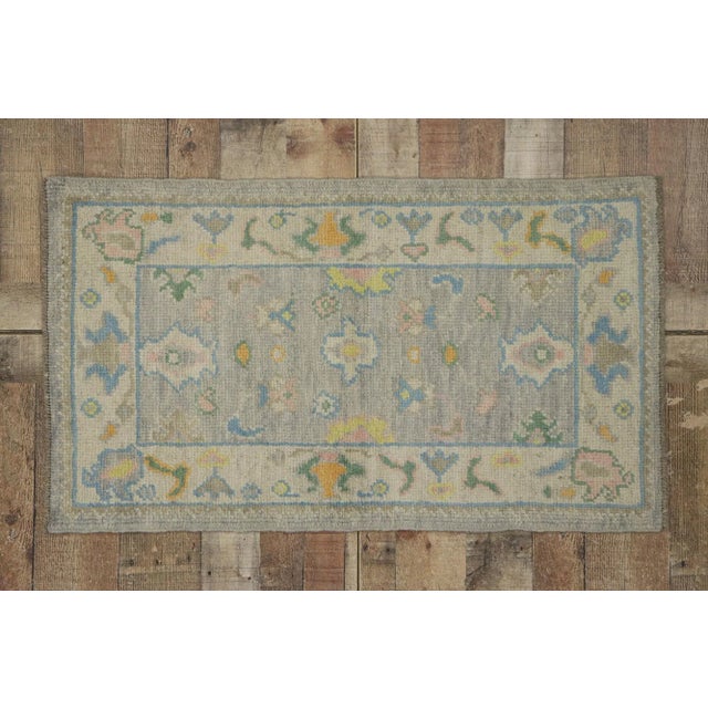 Gray Turkish Oushak Accent Rug - 02'03 X 03'11 For Sale - Image 8 of 9