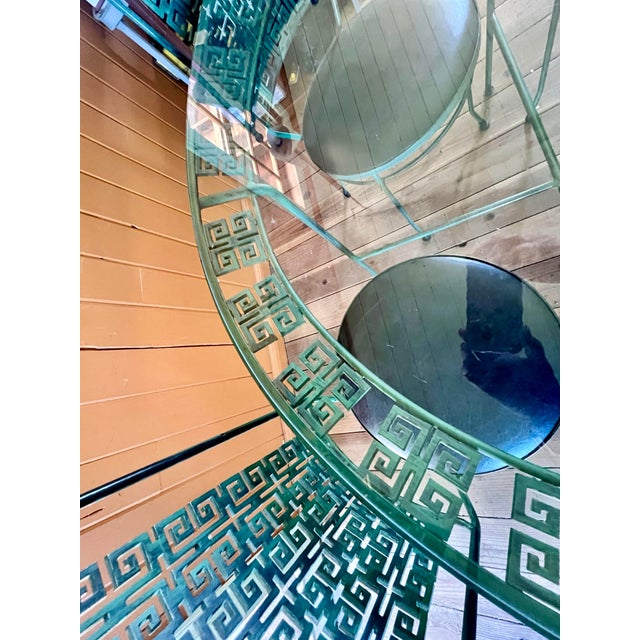 1960s Vintage Greek Key Wrought Iron Dinette Set For Sale - Image 5 of 12