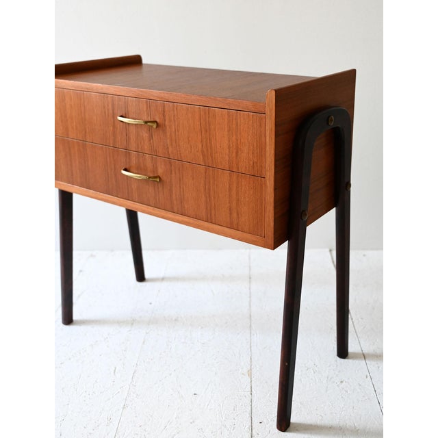 1950s Vintage Scandinavian Teak Nightstand, 1950s For Sale - Image 5 of 10