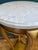Vintage Gilt Wood Pedestal Table With White Marble Top For Sale - Image 9 of 9