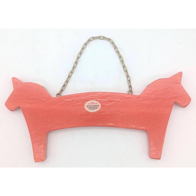 Wood Swedish Folk Art: Handcrafted Dala Horse Welcome Sign For Sale - Image 7 of 8
