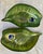 Pair Vintage 1960s Mid-Century Modern Reverse Painted Art Glass Peacock Feather Reverse Painted Bowls For Sale - Image 10 of 10