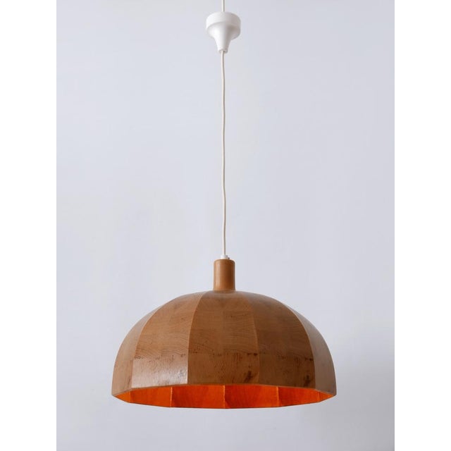 Brown Mid-Century Modern Pine Wood Pendant Lamp, Sweden, 1960s For Sale - Image 8 of 18