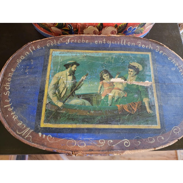 Gustavian (Swedish) Beautiful Handmade and Hand Painted German Wedding Box Dated 1897 For Sale - Image 3 of 8