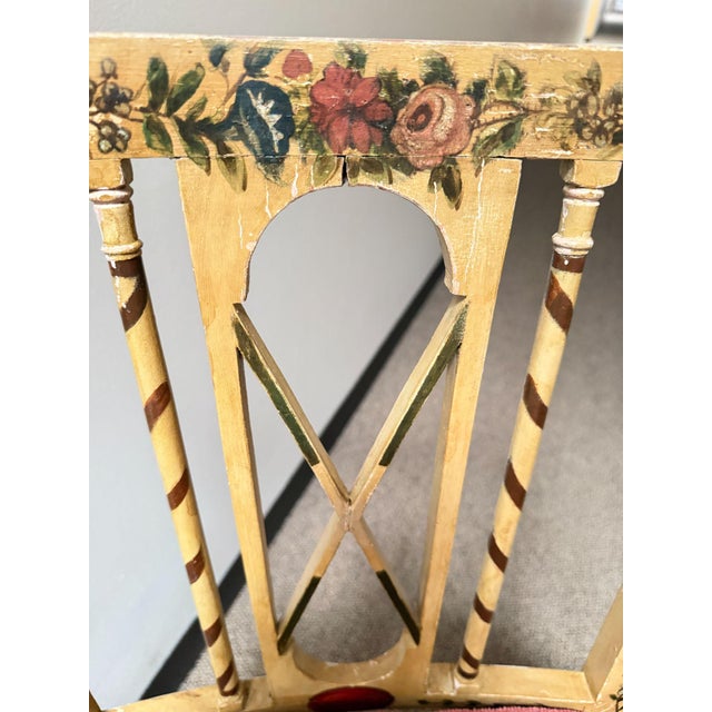 Antique Neoclassical Floral Painted Armchairs - A Pair For Sale - Image 10 of 18
