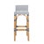 Spritely Home Accent Furniture Serienna 30 in. Seat Height Rectangular Rattan Low Back Bar Stool, White/Navy Dot / Natural Rattan Frame For Sale - Image 4 of 9