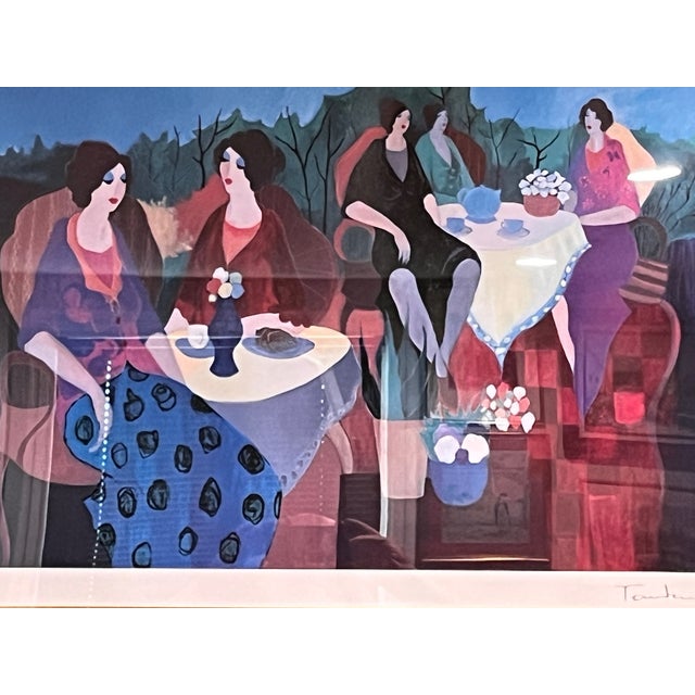 Framed Itzchak Tarkay Tea Party Signed Art Print 37x29 For Sale In San Francisco - Image 6 of 8