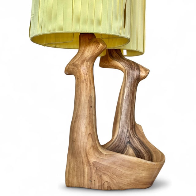Ceramic Faux-Bois Table Lamp by Grand-Jean Jourdan for Vallauris, 1950s For Sale - Image 7 of 17