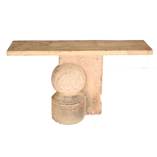 paif of cast ston e and reclaimed elm consoles *top not structurally sound*