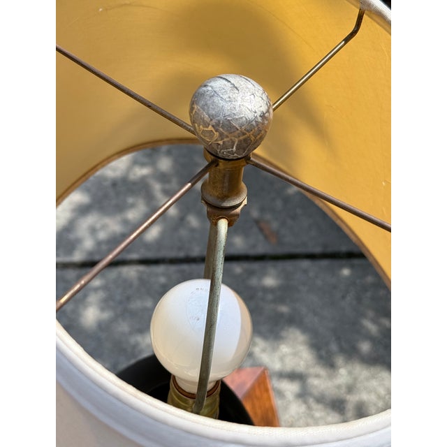 Vintage Post-Modern Art Deco Black Ceramic Table Lamp For Sale - Image 4 of 15
