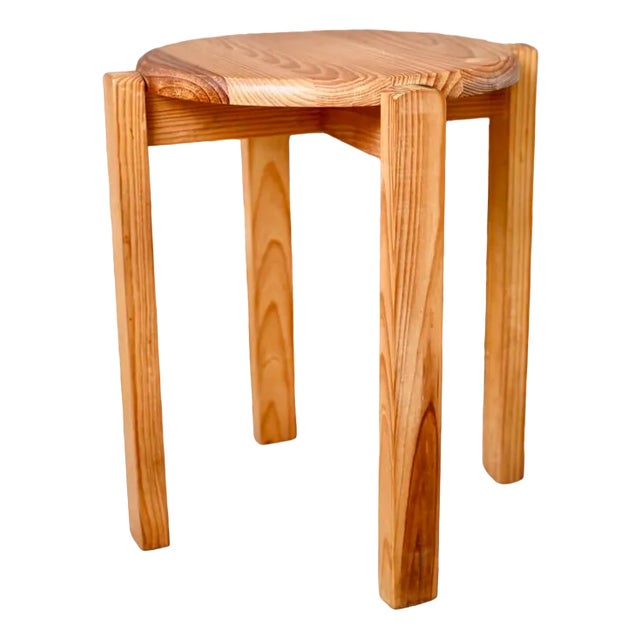 Chalet Pine Stool, 1970s For Sale
