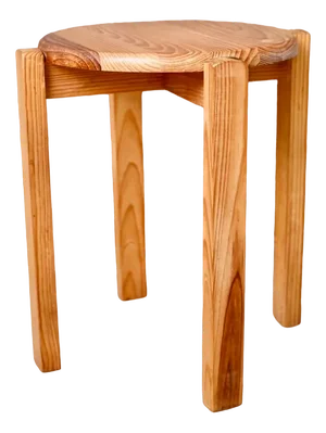 Chalet Pine Stool, 1970s