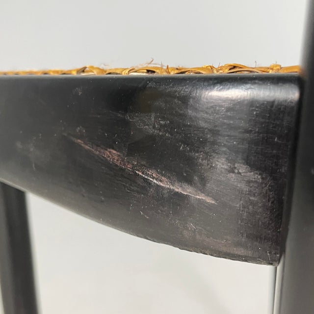 Czechoslovak Modern Straw and Black Wood Chairs 811 by Joseph Hoffmann for Drevounia, 1980s, Set of 6 For Sale - Image 11 of 15