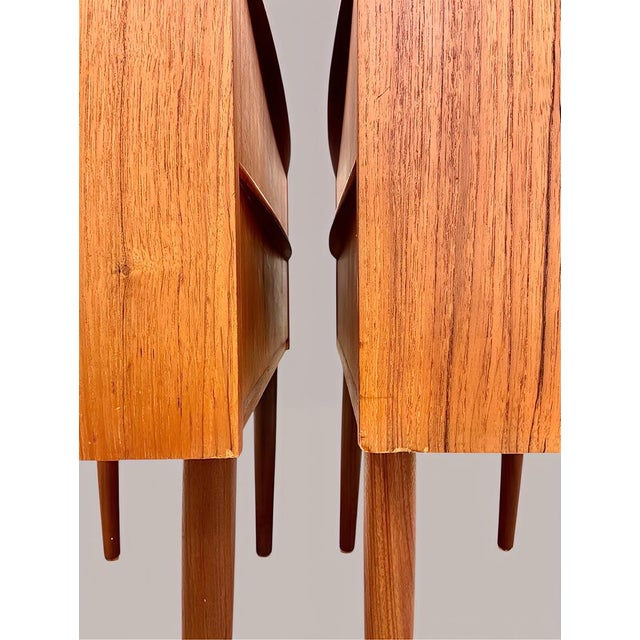 Mid-Century Modern Danish Bedside Tables in Teak, 1960s, Set of 2 For Sale - Image 16 of 18