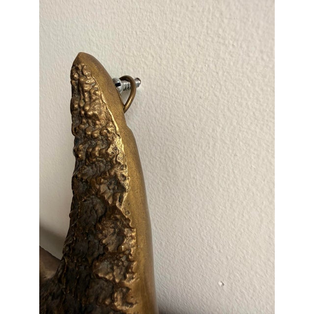 Metal Vintage Large Brass Starfish Sculpture For Sale - Image 7 of 11