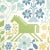 Folk Art SAMPLE - Schumacher Lupita Wallpaper In Blues And Greens For Sale - Image 3 of 4