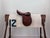 Here is a vintage racehorse saddle cloth (saddle pad) circa 1960s. This extra long off-white saddle cloth is made of...