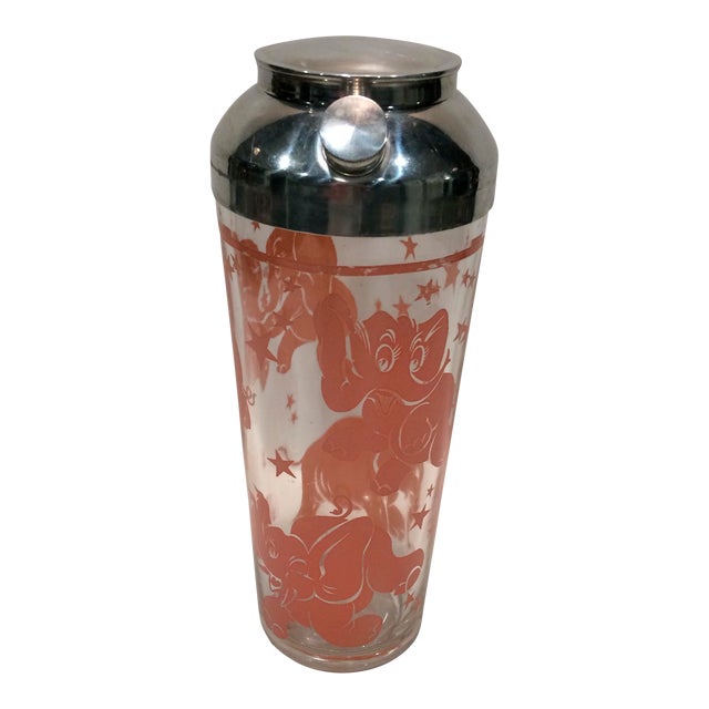 Vintage HazelAtlas Pink Elephant Glass Cocktail Shaker Chairish