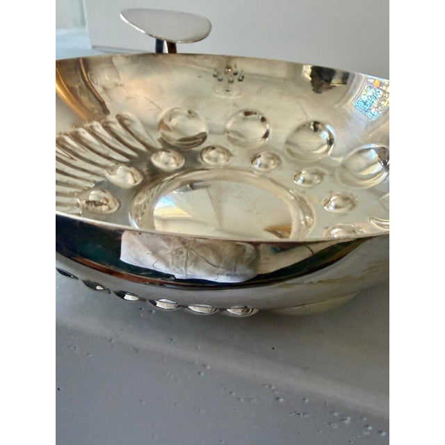 Vintage Oversized French Silver Plate Sommelier Tastevin Cup For Sale - Image 4 of 11
