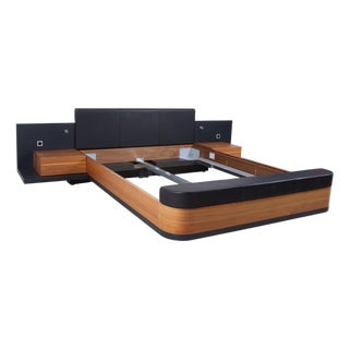 Mioletto Wooden Bed in Leather from Hülsta For Sale