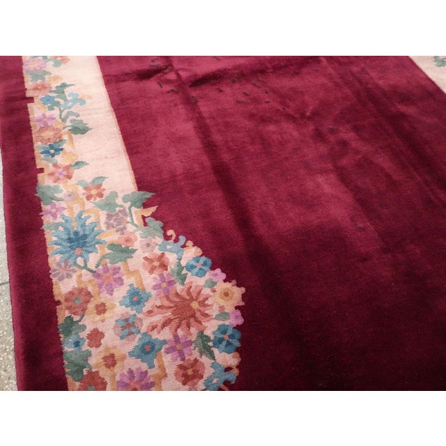 Art Deco Galerie Shabab Collection Mid-20th Century Chinese Art Deco Accent Rug For Sale - Image 3 of 7