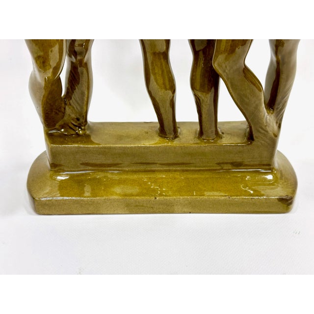 1970s Figurine of Three Graces in the Bathhouse attributed to Zdeněk Farnik for Jihokera Bechyně, 1975 For Sale - Image 5 of 10