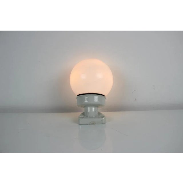 Porcelain and Glass Wall Lamp, Czechoslovakia, 1960s For Sale - Image 6 of 11