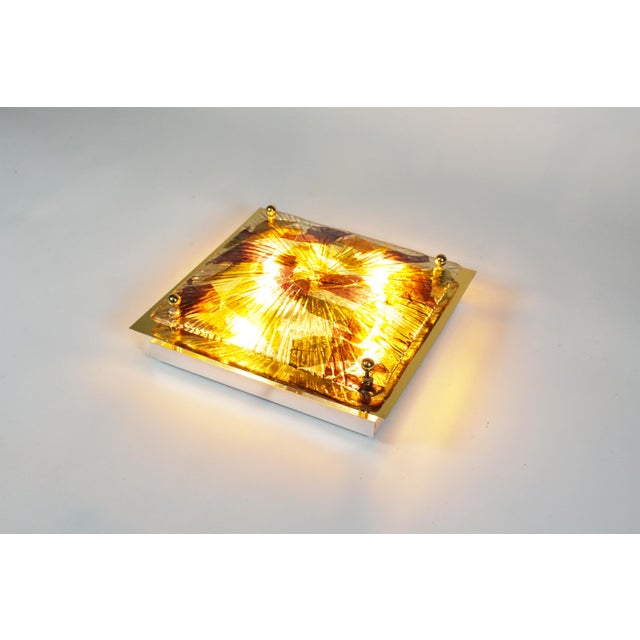Brass and Murano Glass Flush Mount from La Murrina, 1970s For Sale - Image 9 of 11