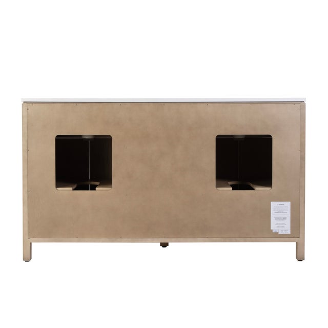 Nora 60 in. W Quartz and Wood Double Sink 4 Drawer Bathroom Vanity Set, Light Oak For Sale - Image 9 of 11