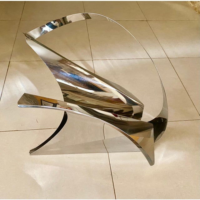 Hollywood Regency Swan Inox News Paper Holder, Italy, 1970s For Sale - Image 3 of 7