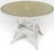 Vintage Coastal White Wicker Round Dining Table With Inset Glass Top This charming vintage white wicker round dining table...
