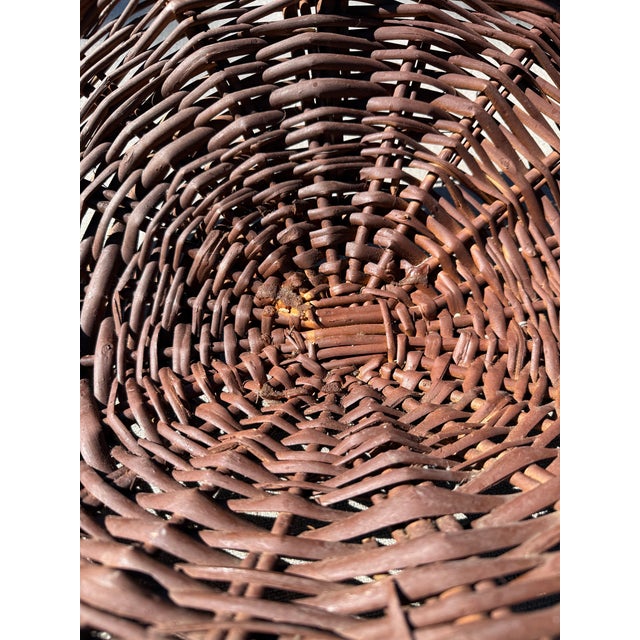 Wood Vintage French Style Wicker Flower Basket For Sale - Image 7 of 10
